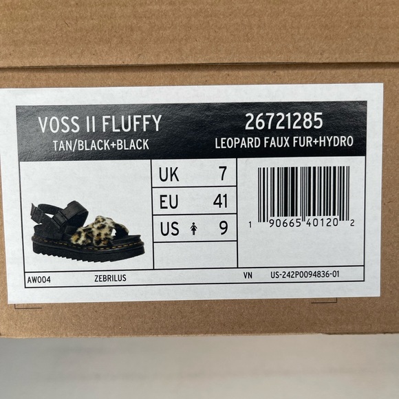 Dr. Martens Voss II Fluffy Leopard Print Sandals - Picture 10 of 11